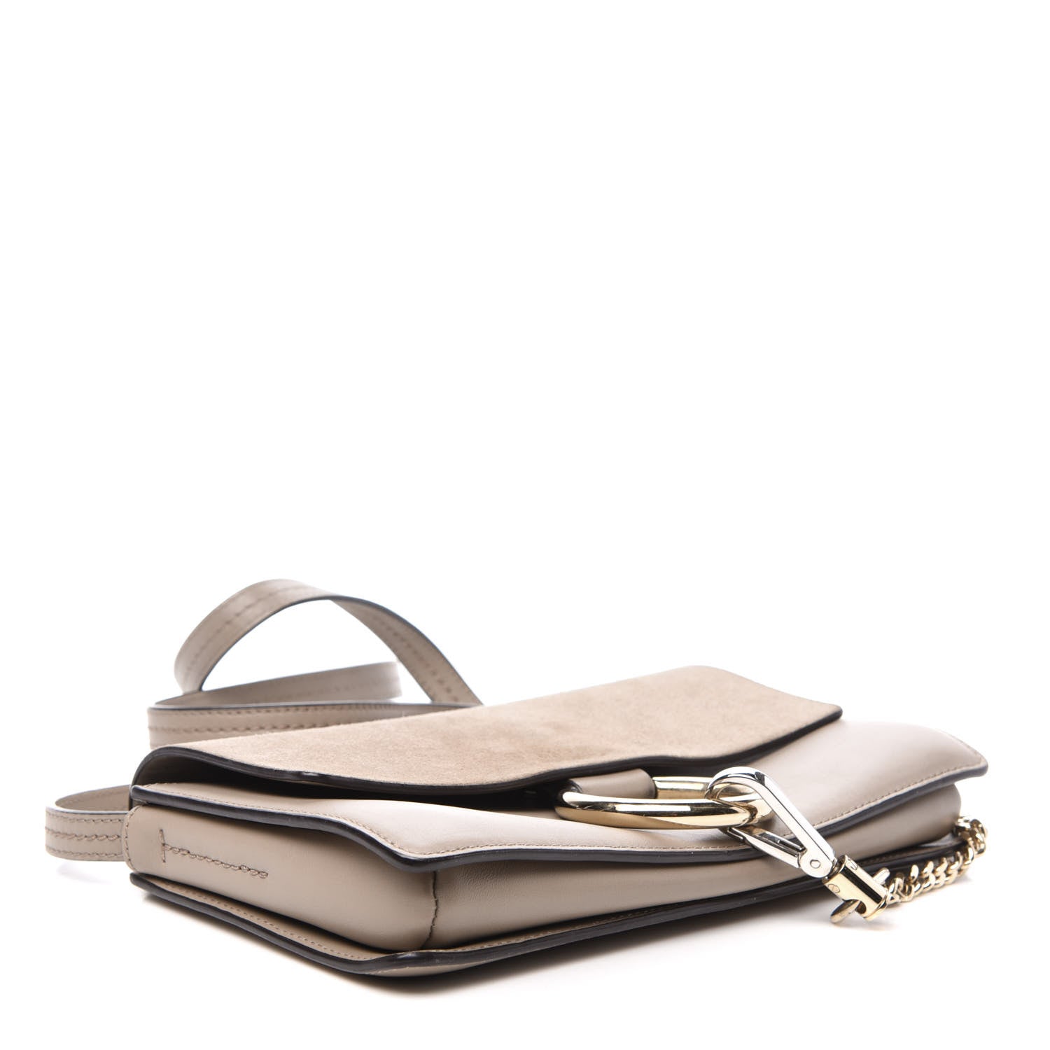 Chloe Suede Calfskin Small Faye Shoulder Bag Motty Grey 4 of 12