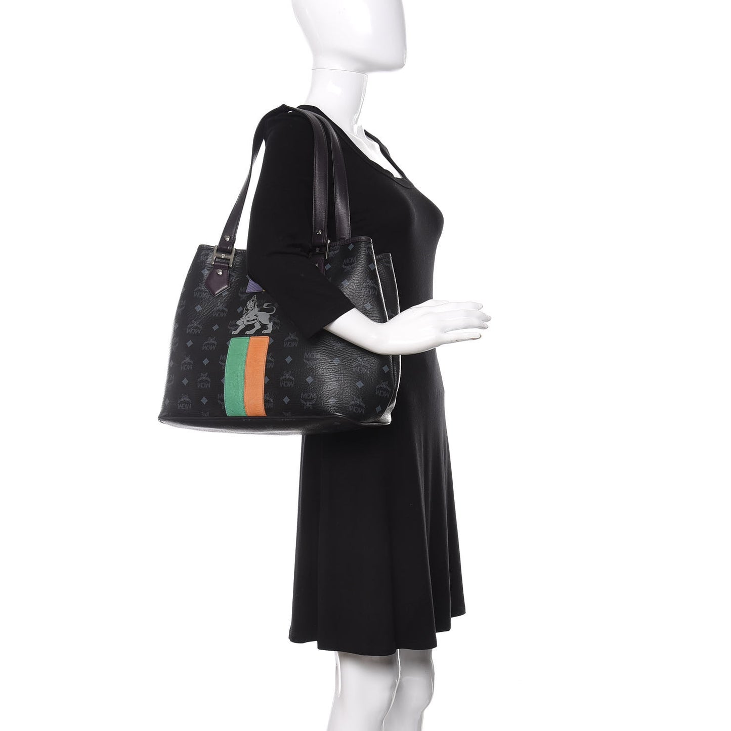 Visetos Striped Munich Lion Tote Black