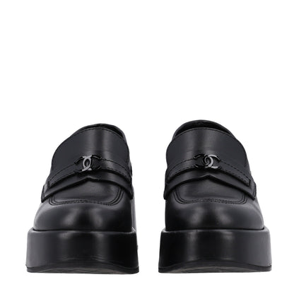 Chanel Calfskin CC Platform Loafers 36.5 Black 3 of 10