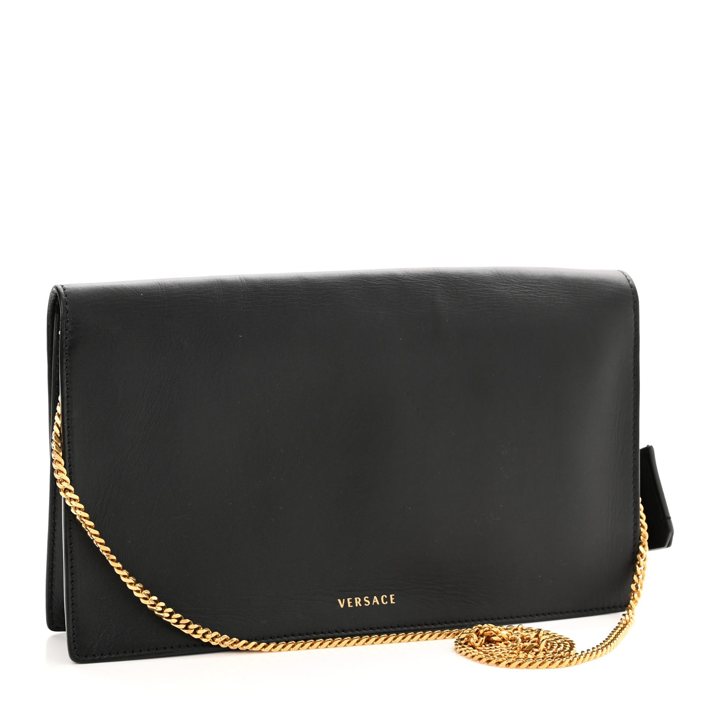 Nappa Medusa Chain Clutch Black