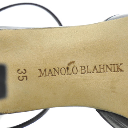 FASHIONPHILE MANOLOBLAHNIKSnakeskinandLeatherSlingbackPumps35 7 of 8