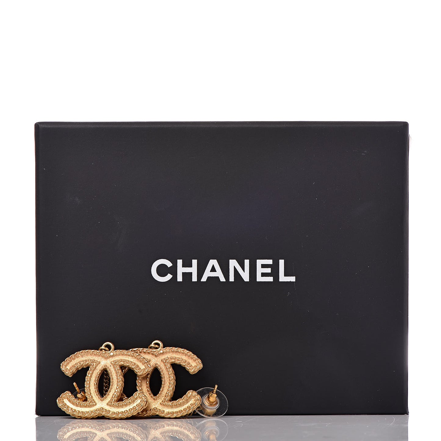 CC Drop Earrings Matte Gold