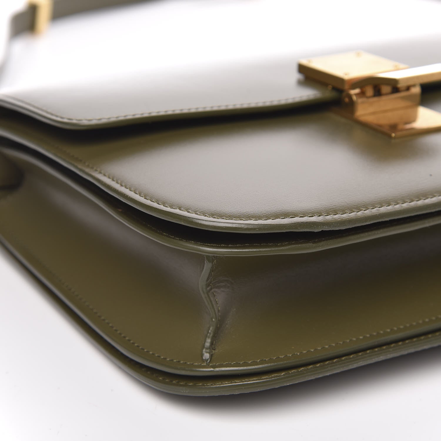 Celine Box Calfskin Medium Classic Box Flap Bag Army Green 8 of 11