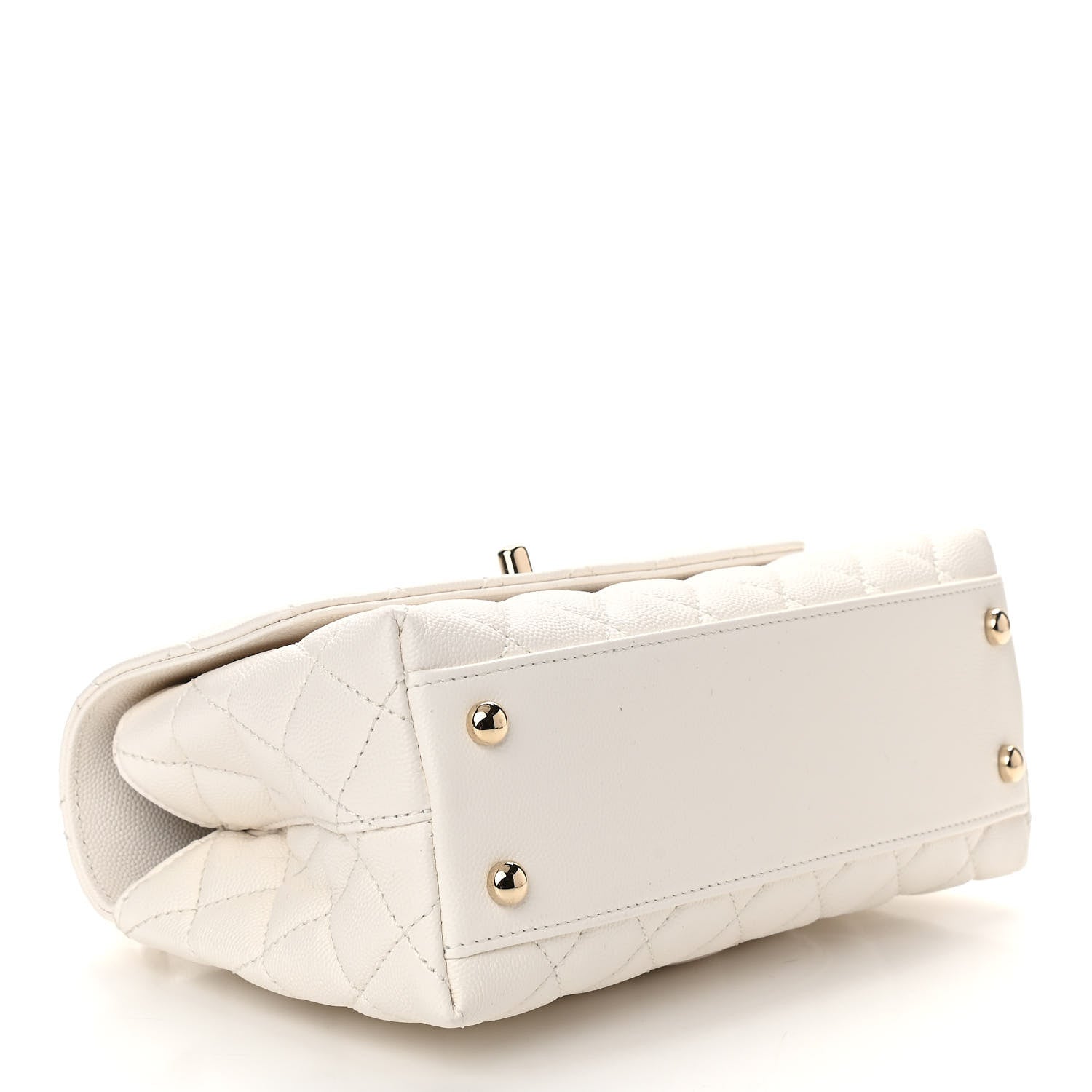 Chanel Caviar Quilted Mini Coco Handle Flap White 4 of 15