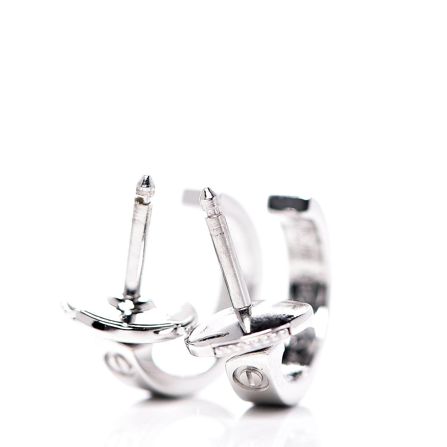 Cartier 18K White Gold Small LOVE Hoop Earrings 3 of 7