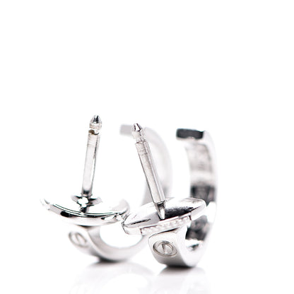 Cartier 18K White Gold Small LOVE Hoop Earrings 3 of 7