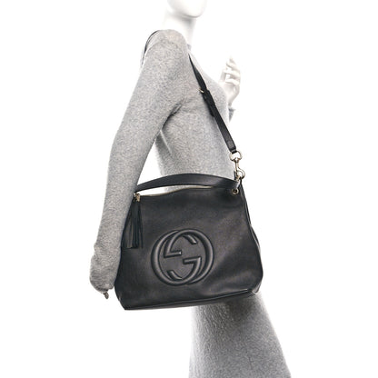 Gucci Pebbled Calfskin Large Soho Hobo Black 3 of 10