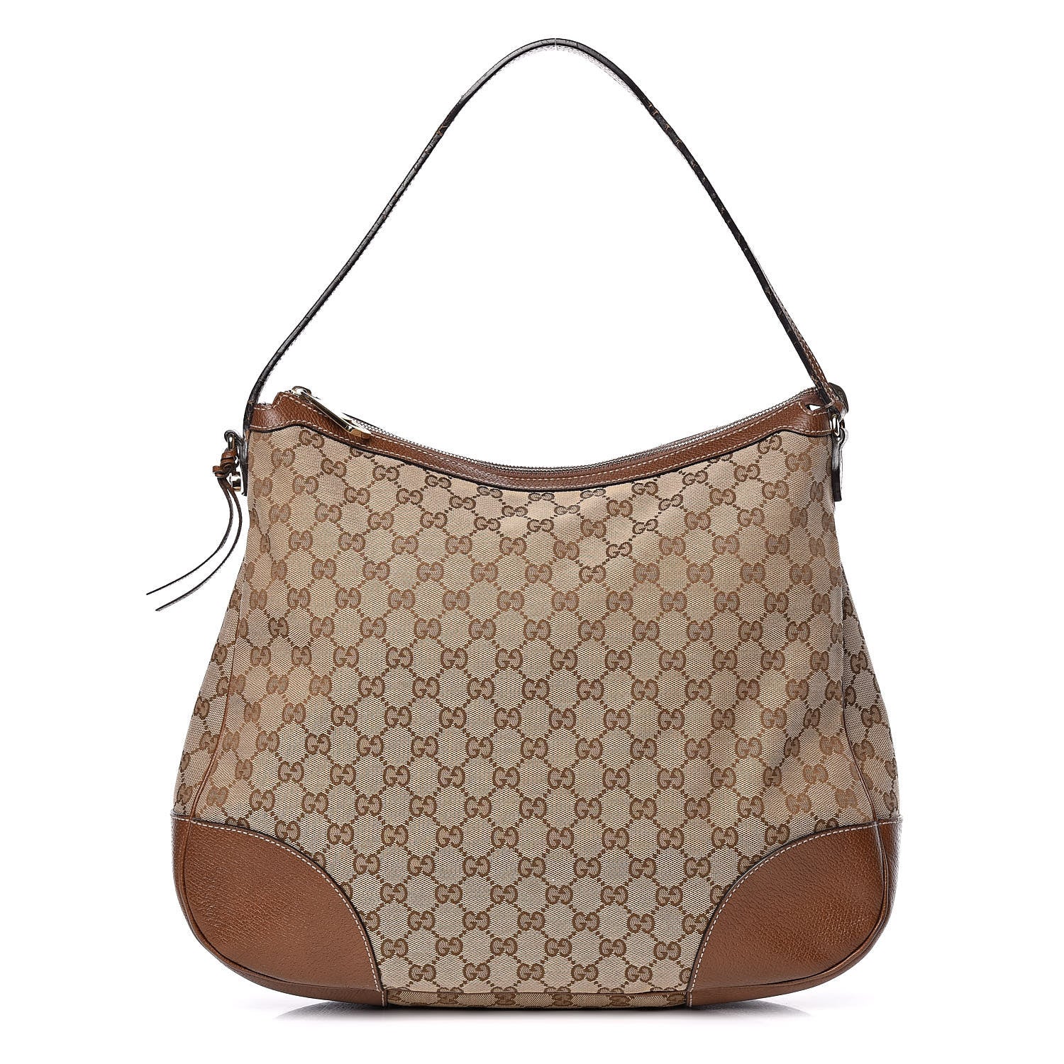 Gucci Monogram Textured Calfskin Large Bree Hobo Beige Ebony Nocciola 1 of 16