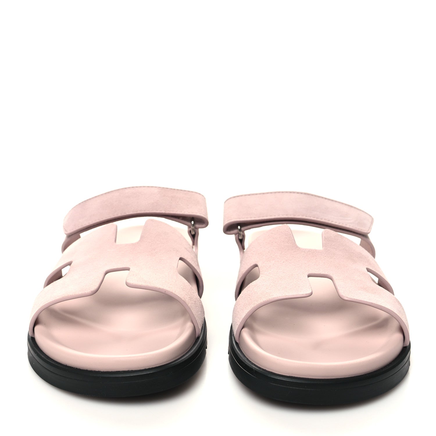 Hermes Suede Goatskin Womens Chypre Sandals 41 Rose Porcelaine 2 of 8