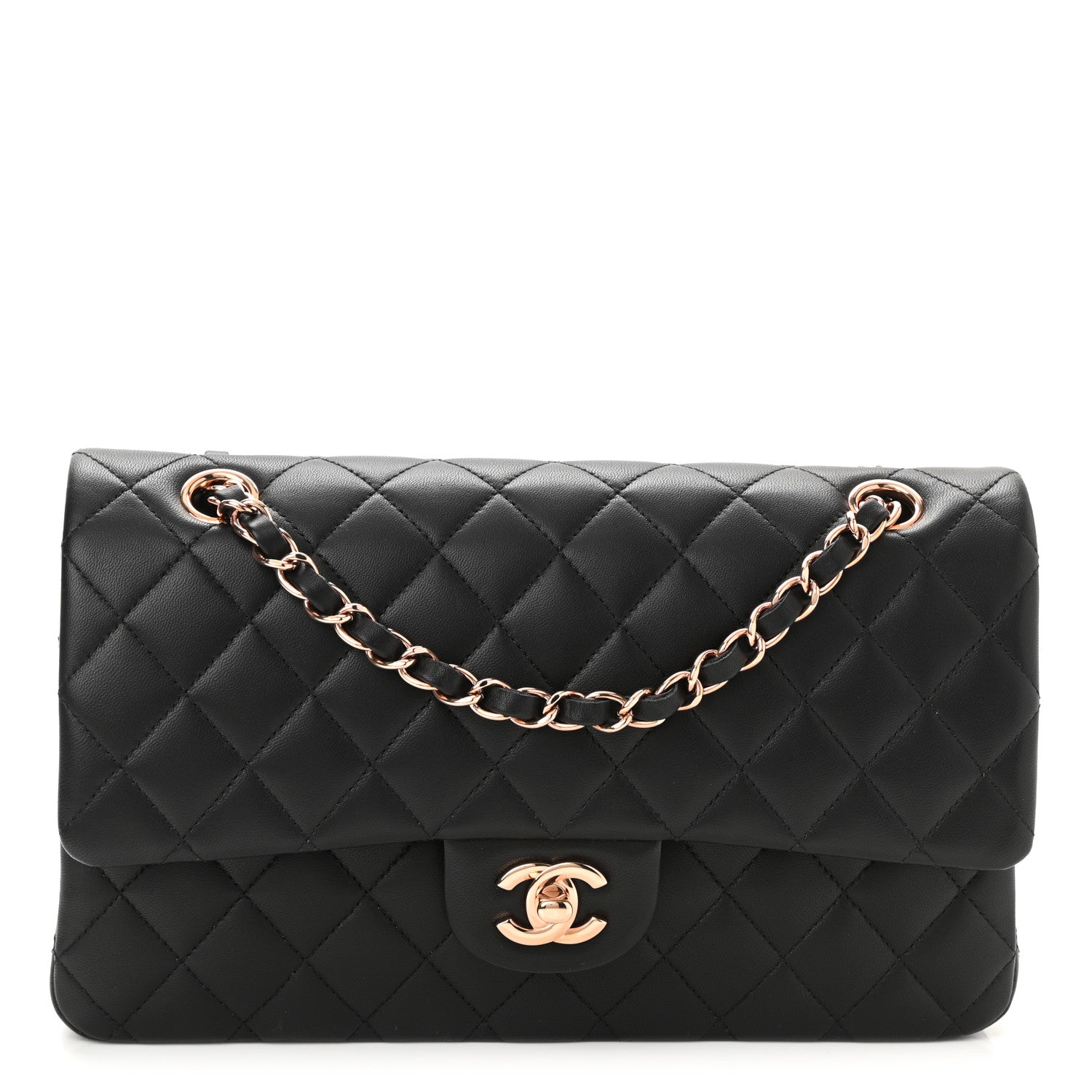 Chanel Lambskin Quilted Medium Double Flap Black 1 of 11