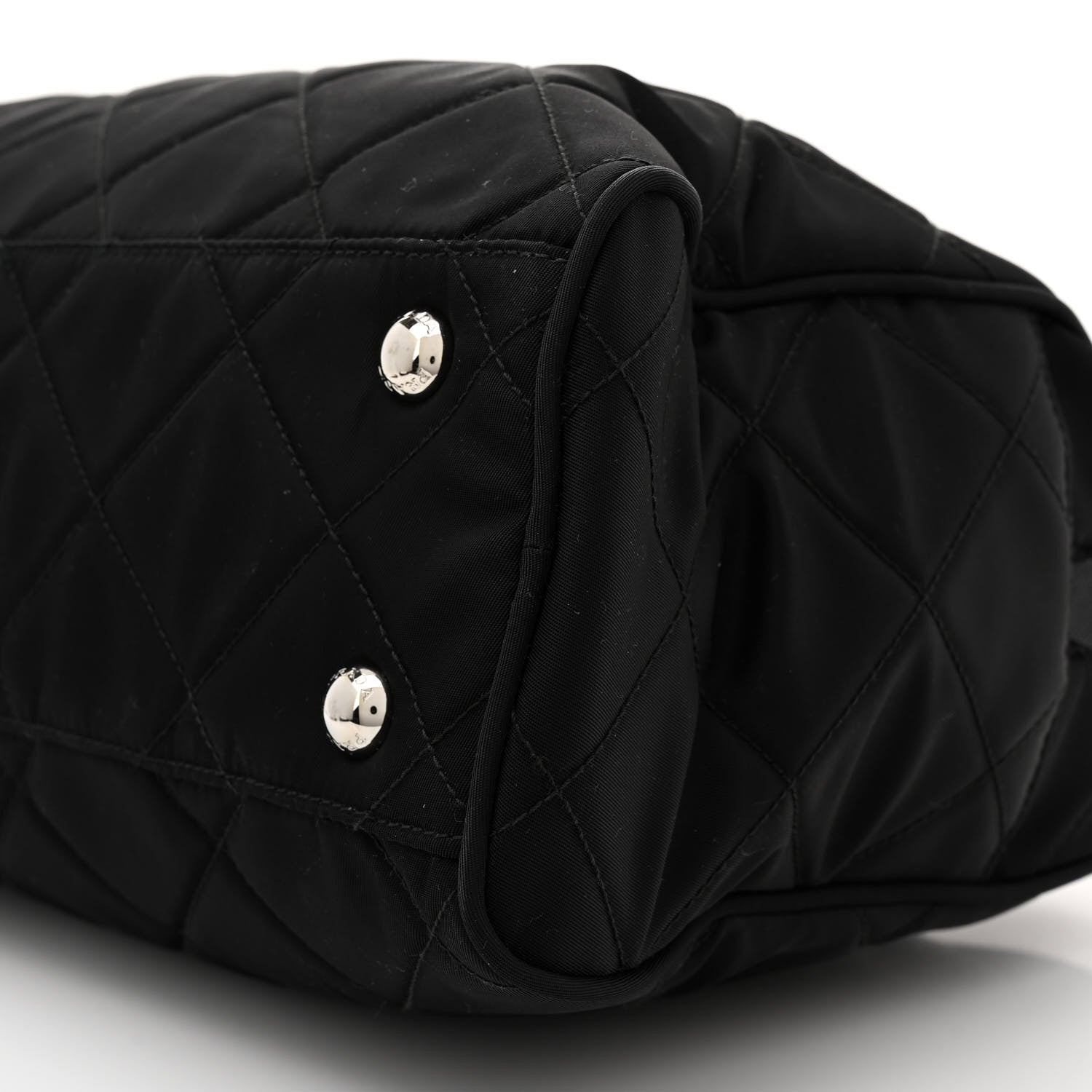 Prada Nylon Tessuto Impuntu Quilted Shoulder Bag Black 9 of 9