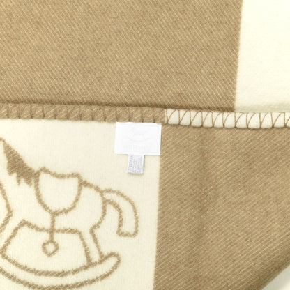 Hermes Wool Cashmere Adada Avalon Baby Blanket Noisette Moyen White 3 of 3
