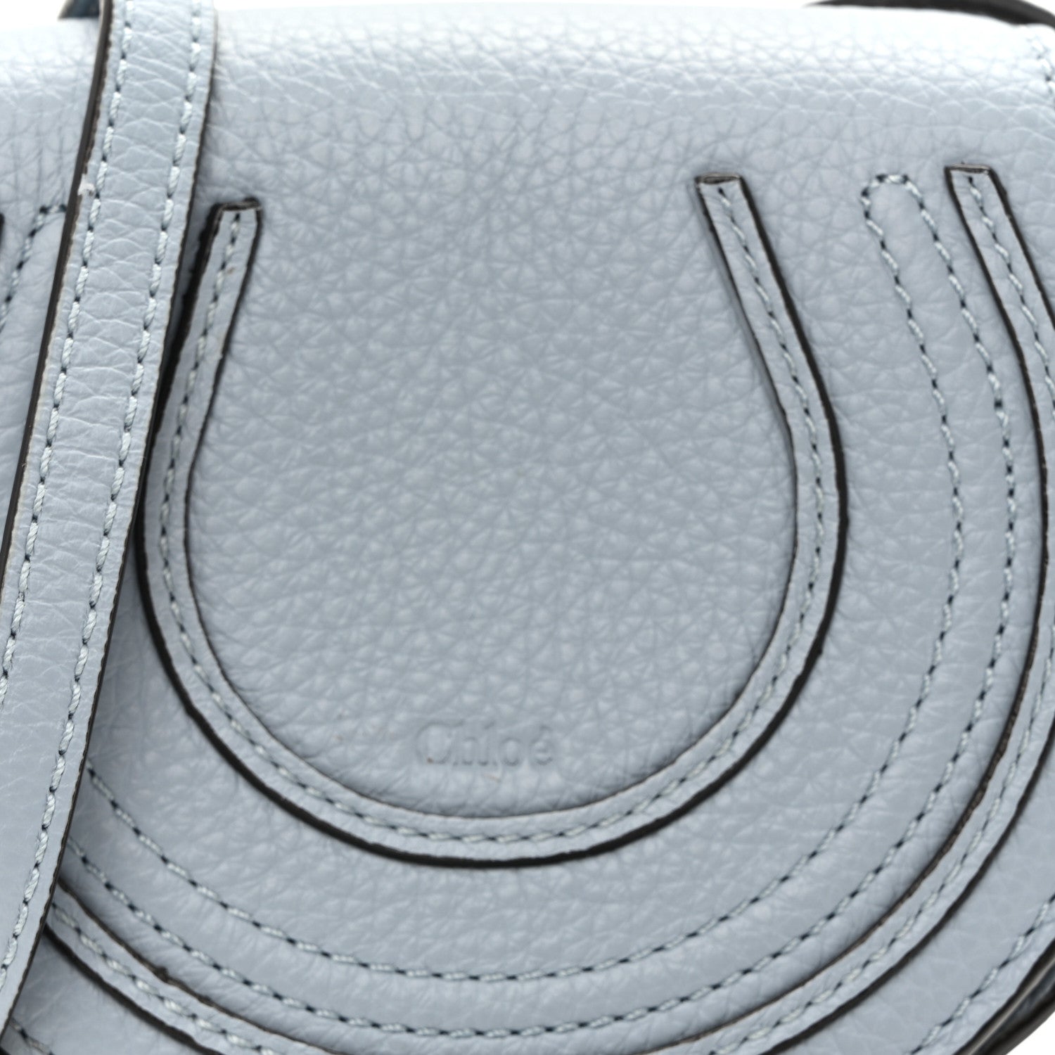 Chloe Calfskin Nano Marcie Saddle Bag Shady Blue 7 of 9