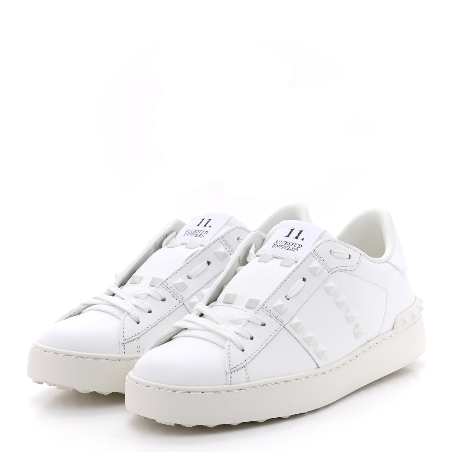 Valentino Garavani Calfskin Rockstud Untitled Open Sneakers 38 White 3 of 11