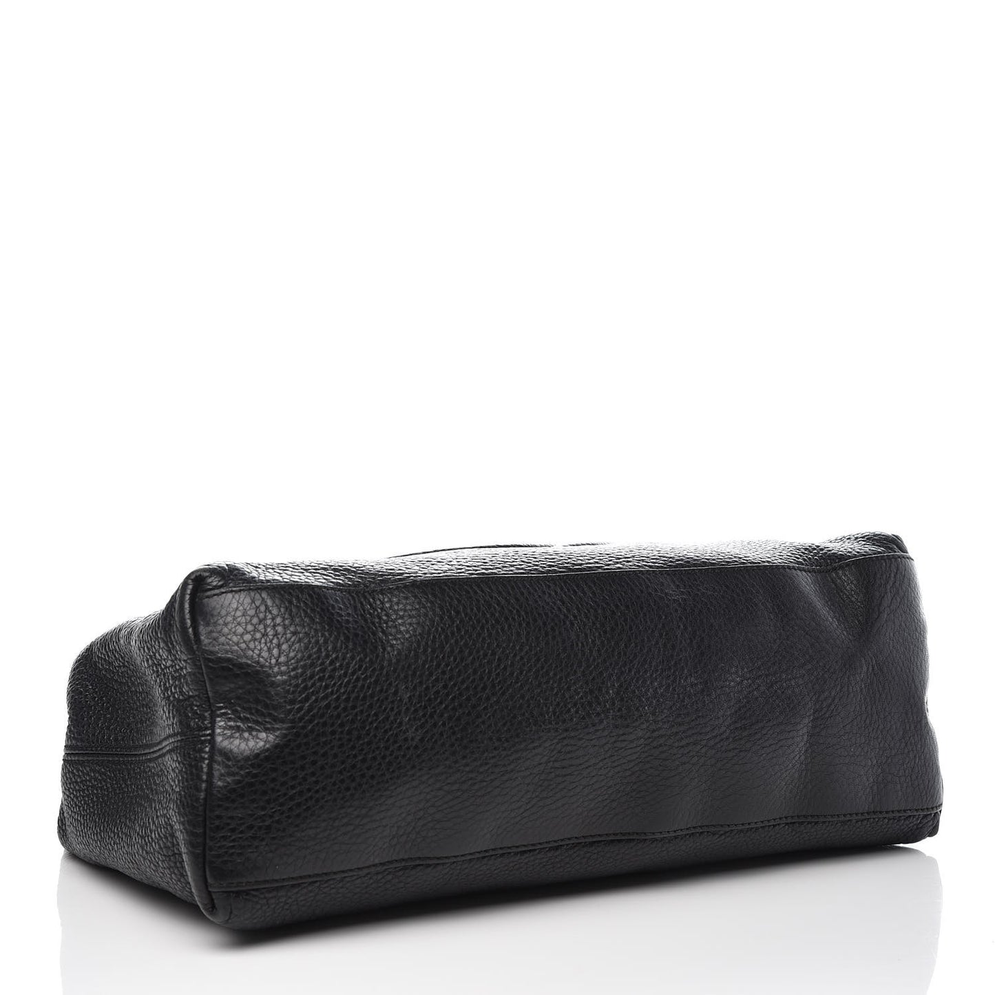 Pebbled Calfskin Medium Soho Chain Shoulder Bag Black
