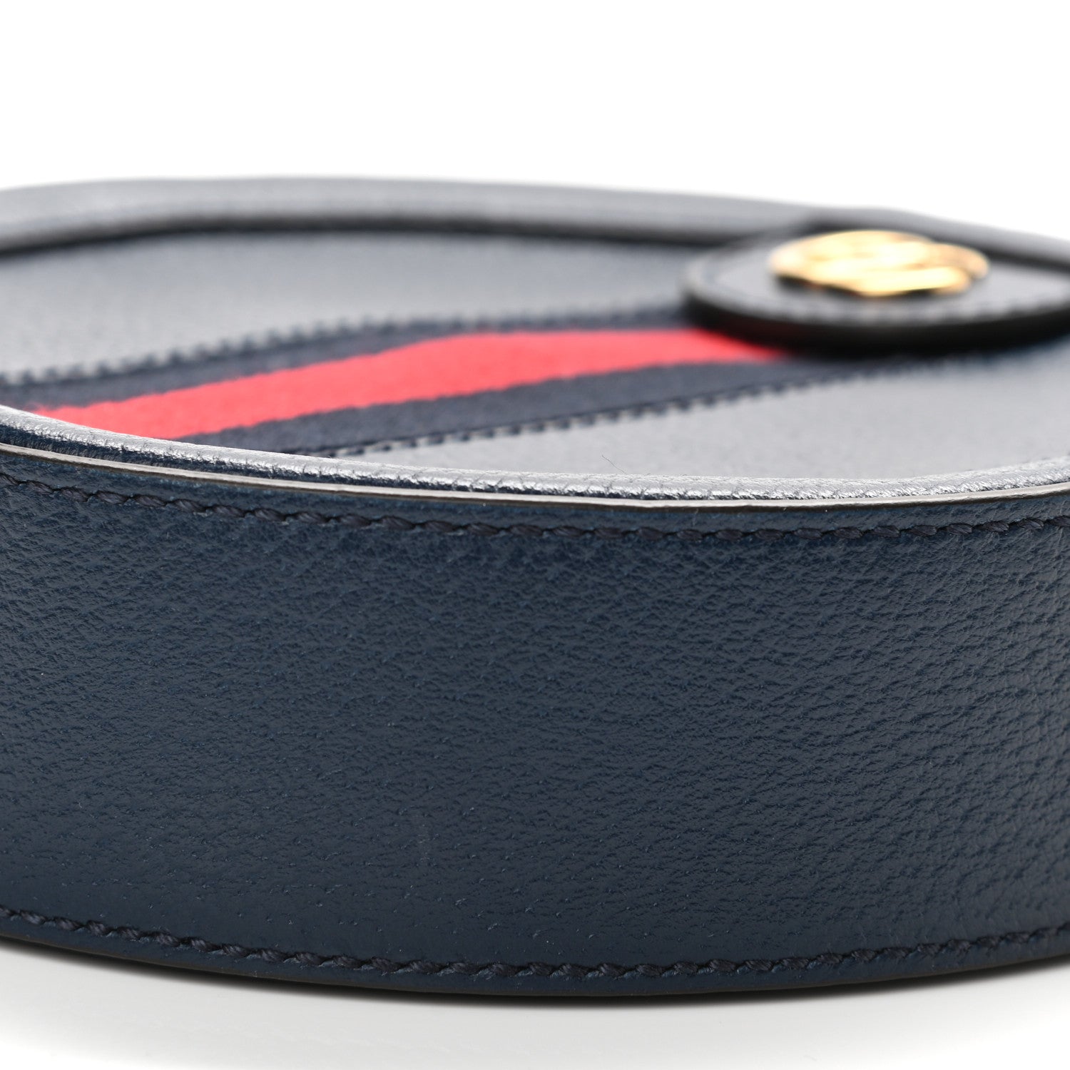 Gucci Soft Textured Calfskin Web Mini Ophidia Round Shoulder Bag Blue Agata 11 of 11