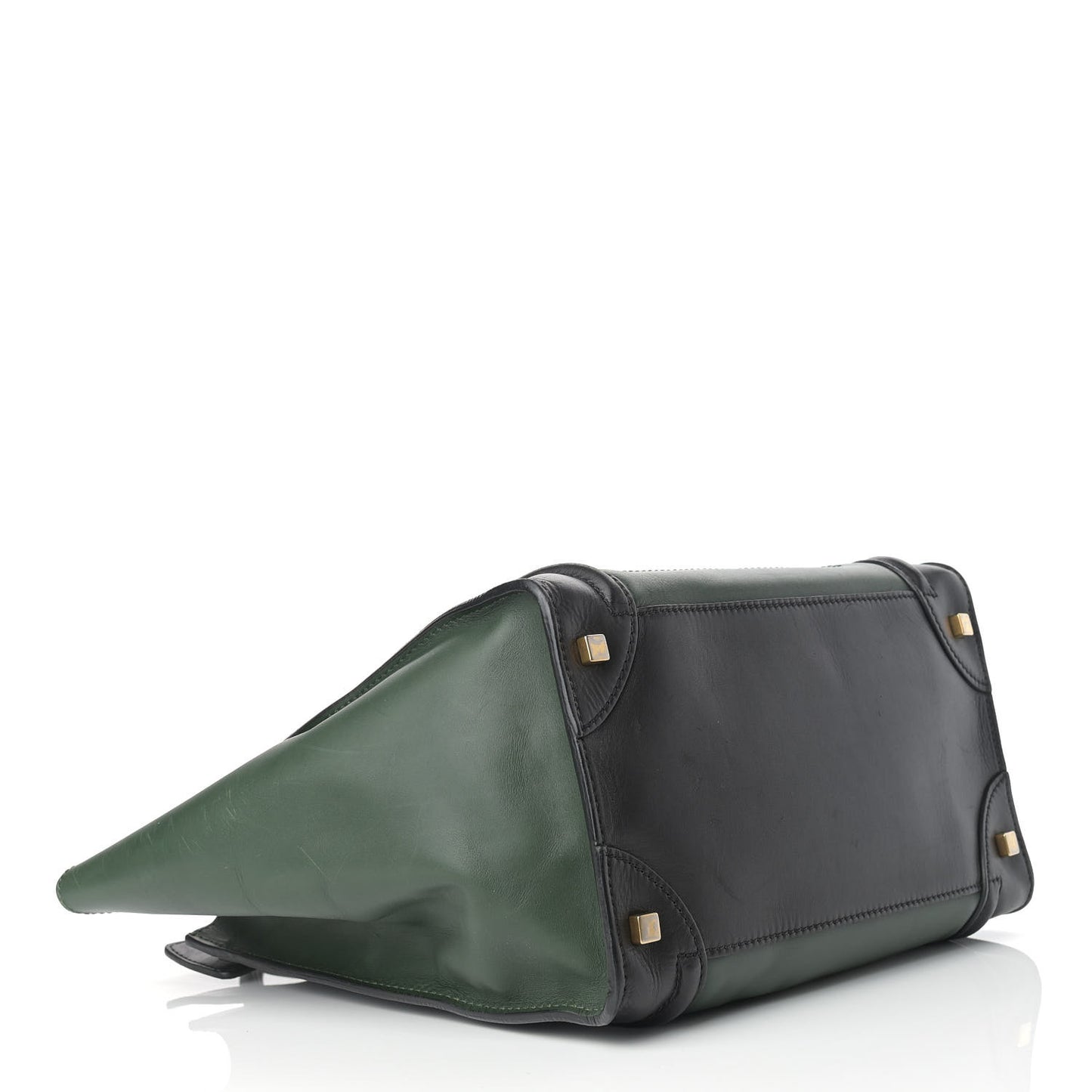 Smooth Calfskin Mini Bi-Color Luggage Forest Black