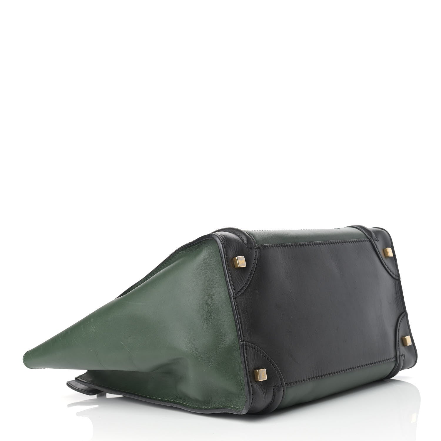 Celine Smooth Calfskin Mini Bi-Color Luggage Forest Black 3 of 22