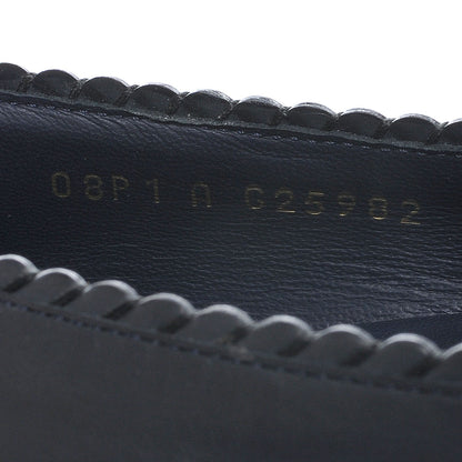 Chanel Leather CC Cap Toe Ballerina Flats 38 Navy 6 of 6