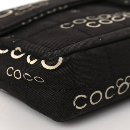 Chanel Canvas Chocolate Bar Quilted Coco East West Flap Black 8 of 9