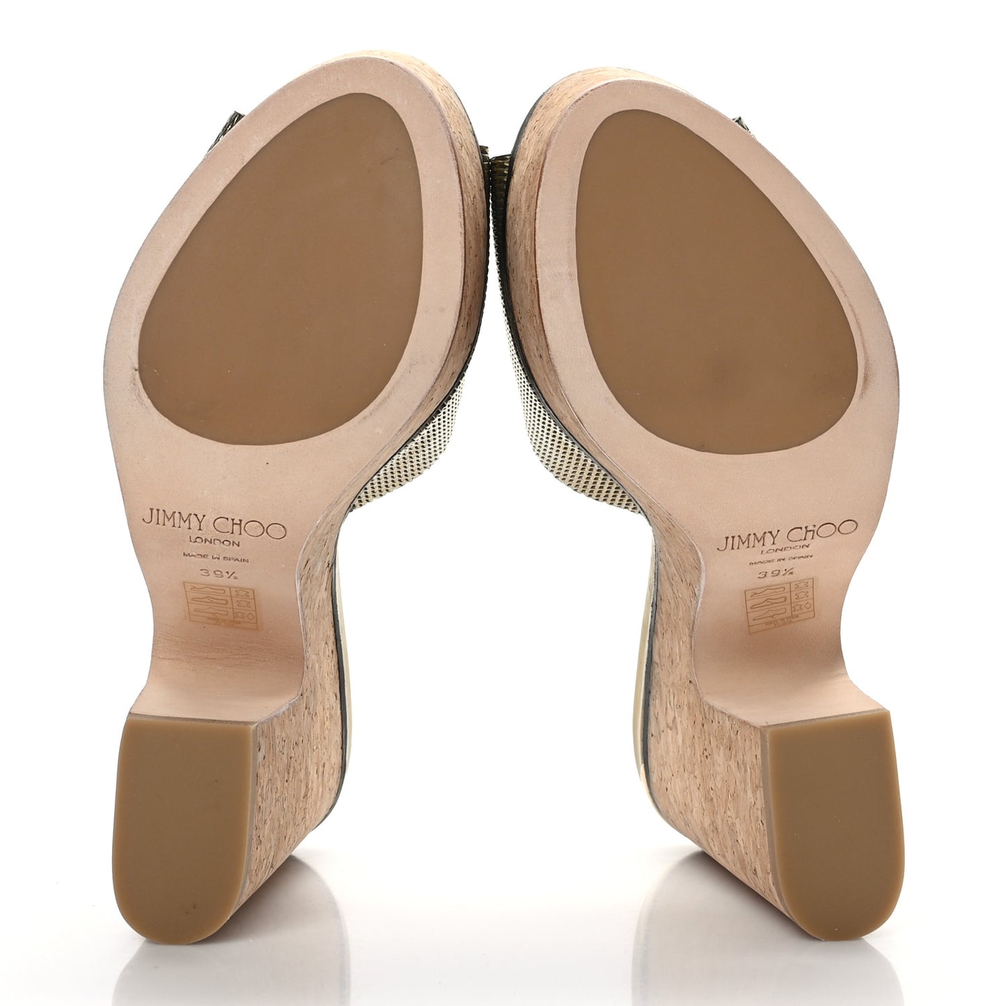 Calfskin Net Embossed DeeDee Platform Sandals 39.5 Gold