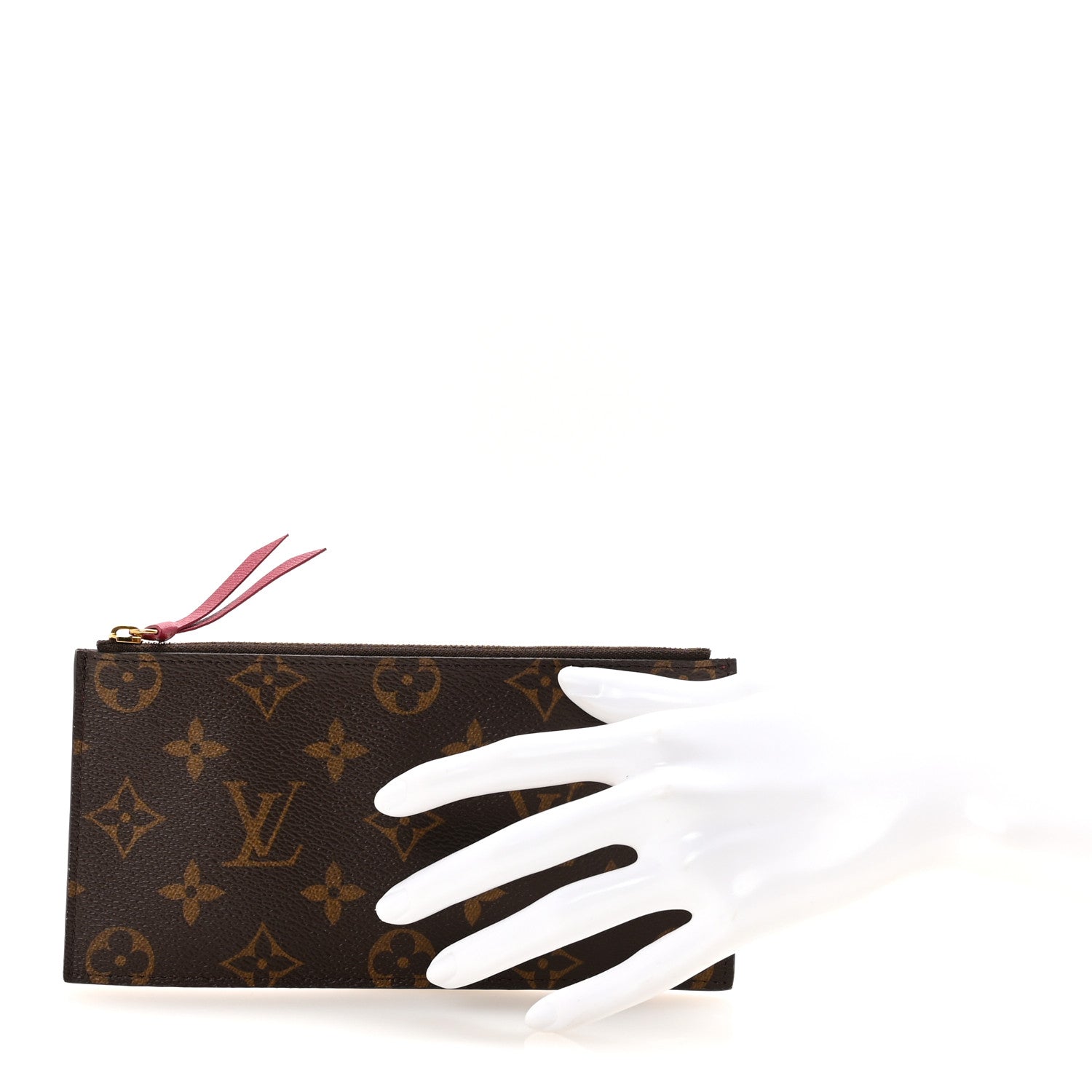 Louis Vuitton Monogram Felicie Chain Wallet Zippered Insert Fuchsia 2 of 6
