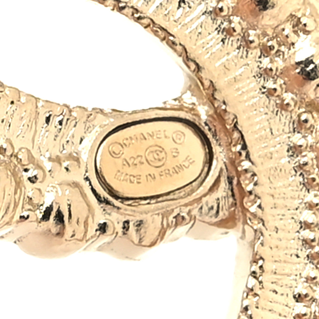 Chanel Crystal CC Earrings Black Gold 4 of 4