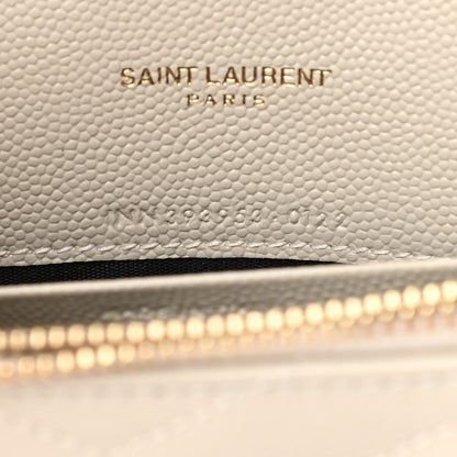 Saint Laurent Grain De Poudre Matelasse Chevron Cassandre Envelope Chain Wallet Nude Powder 6 of 10