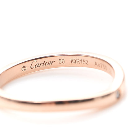 Cartier 18K Pink Gold 3 Diamond Ballerine Wedding Band Ring 50 5.25 4 of 5