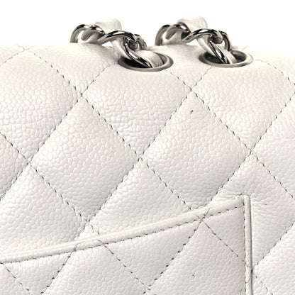 Chanel Caviar Quilted Jumbo Single Flap White 16 of 17