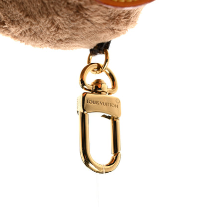 Louis Vuitton Faux Fur LV Oak Snow Bag Charm Key Holder Brown 3 of 5