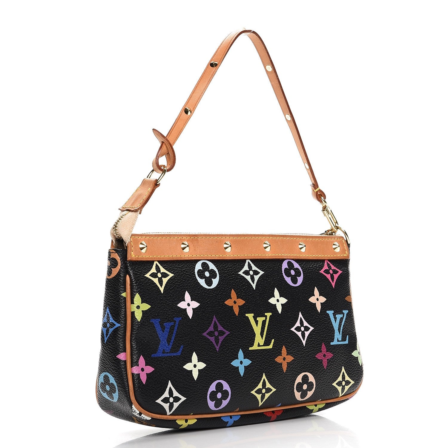 Louis Vuitton Monogram Multicolor Pochette Accessories Black 3 of 12