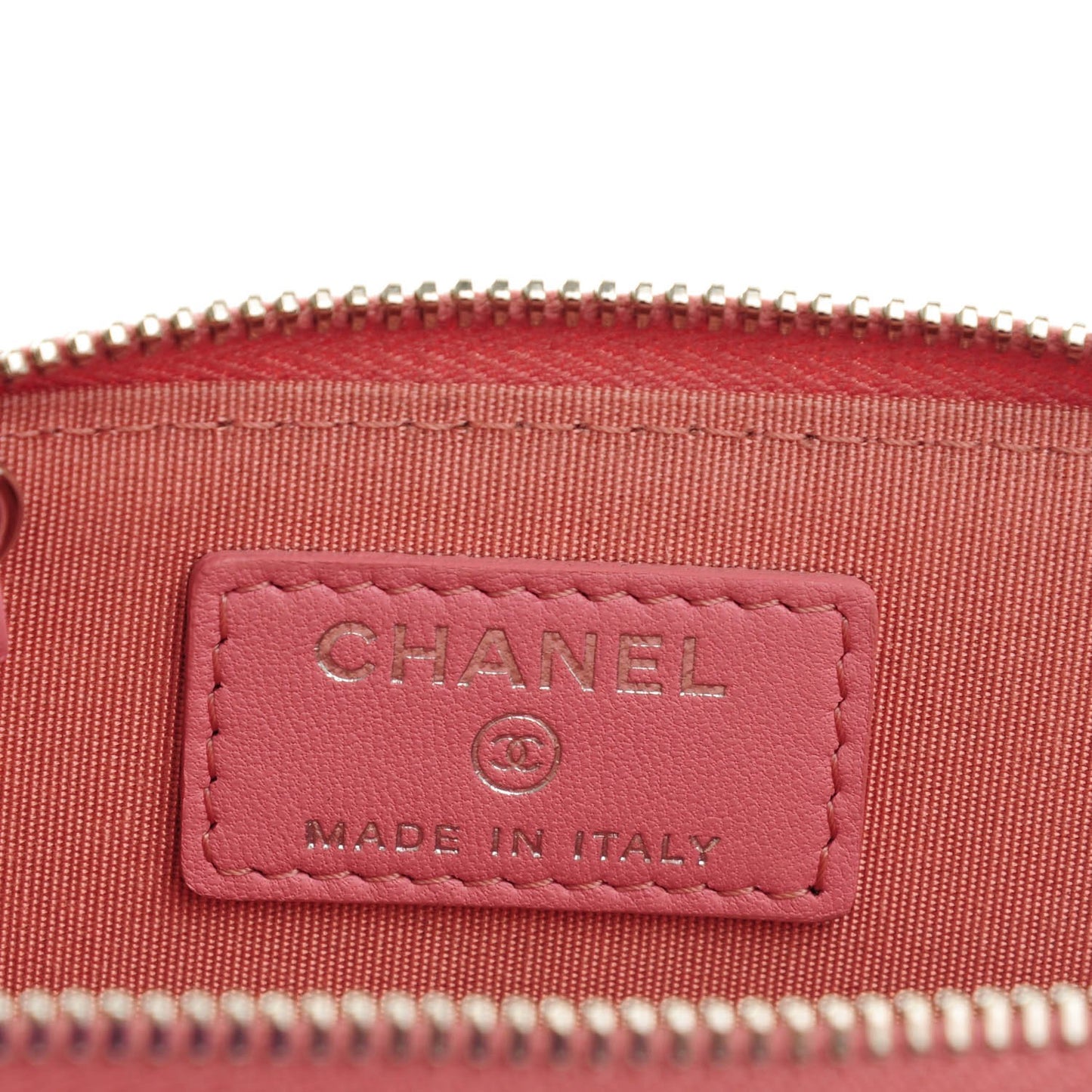 Lambskin Camellia Embossed Key Holder Case Pink