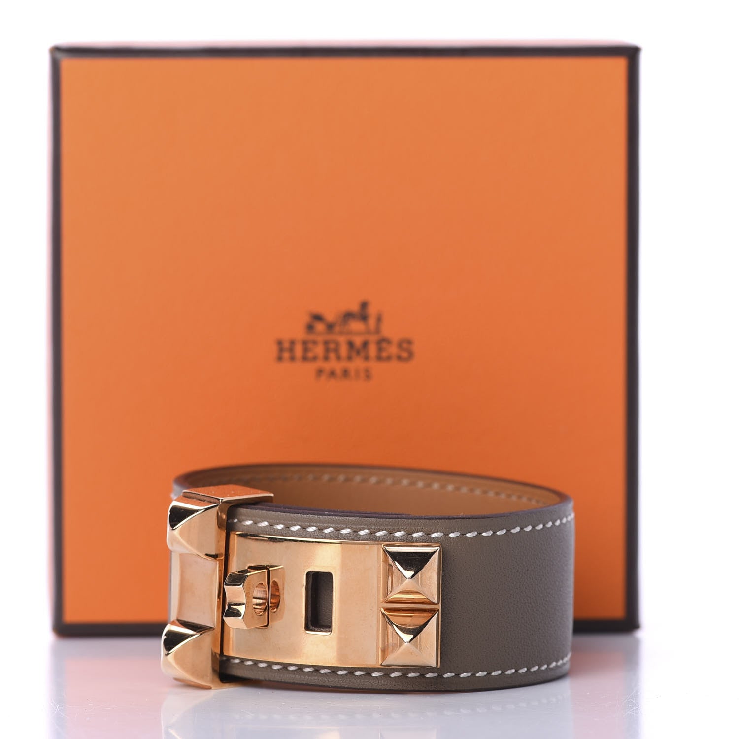 Hermes Swift Collier de Chien CDC 24 Bracelet T2 Etoupe 8 of 8