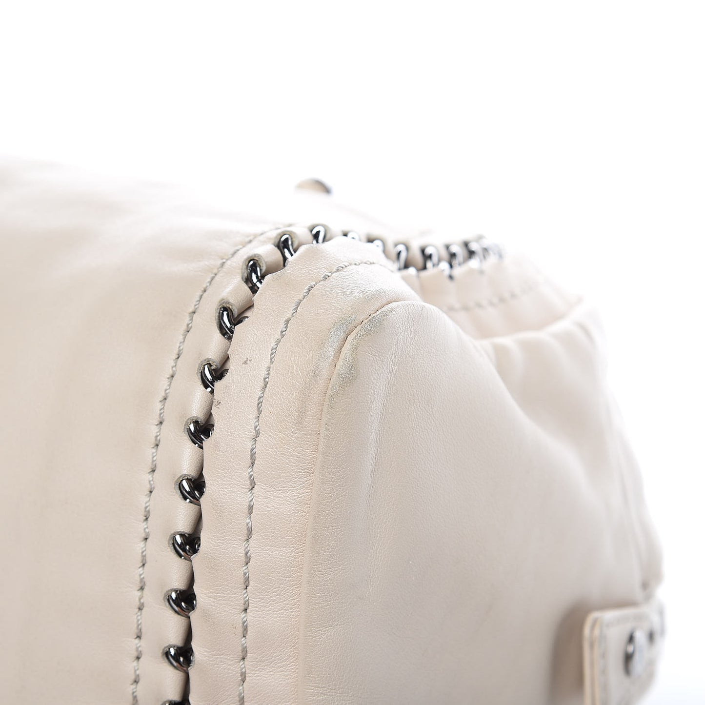 Smooth Calfskin Medium Luxe Ligne Bowler White