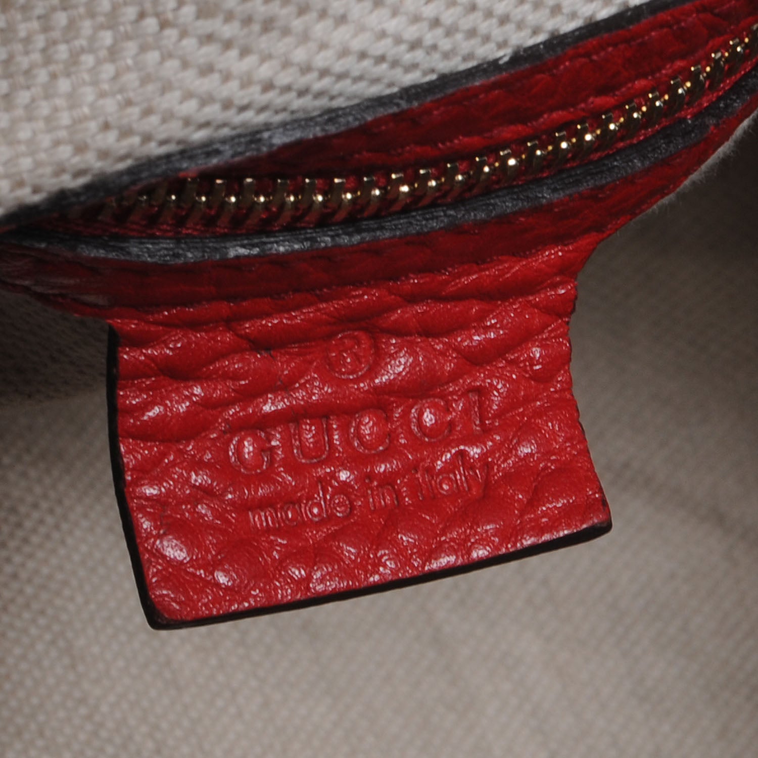 Gucci Pebbled Calfskin Medium Soho Boston Red 6 of 7