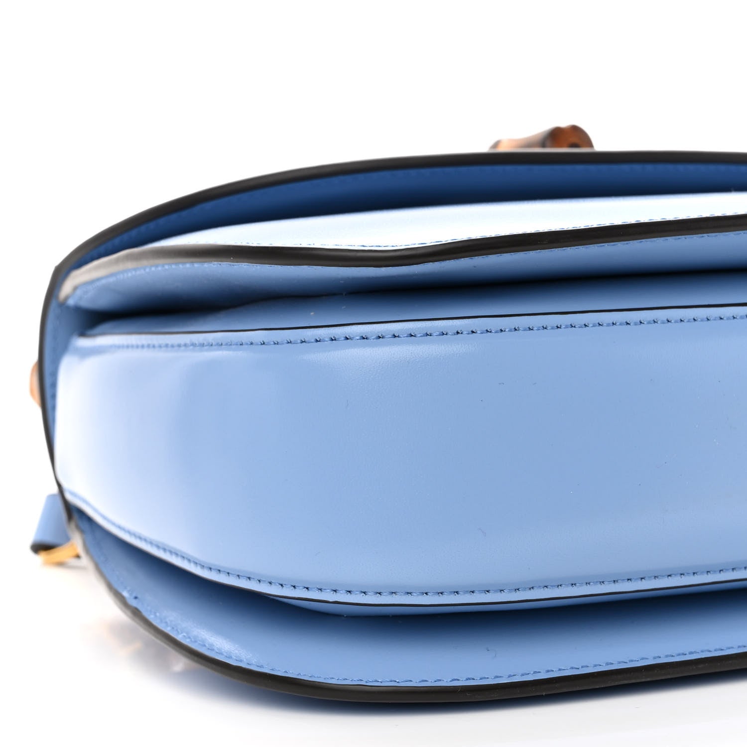 Gucci Boarded Dyana Lux Calfskin Web Small Bamboo 1947 Top Handle Bag Blue 9 of 11