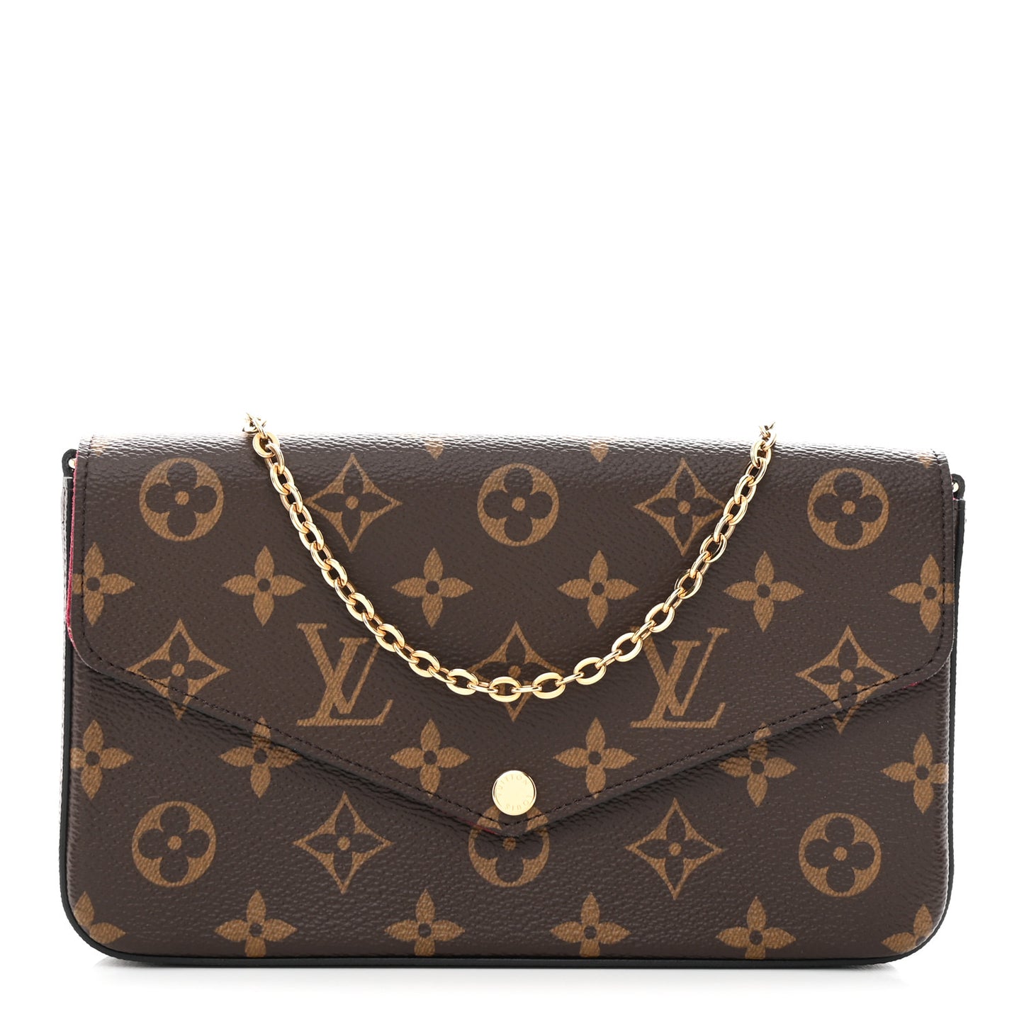 Monogram Pochette Felicie Chain Wallet Fuchsia