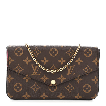 Louis Vuitton Monogram Pochette Felicie Chain Wallet Fuchsia 1 of 13
