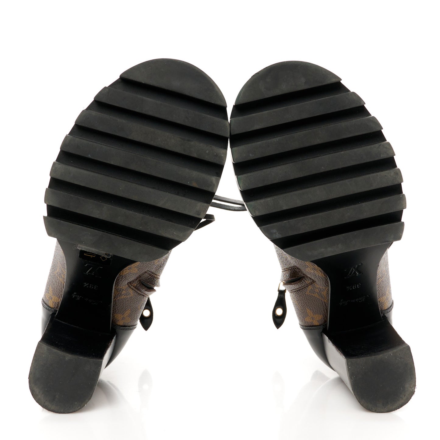 Patent Calfskin Monogram Star Trail Ankle Boots 39.5 Black