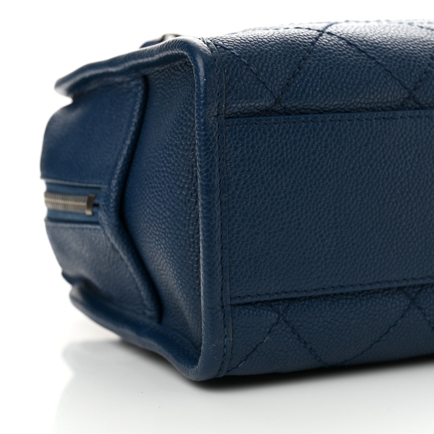 Chanel Caviar Quilted Small Deauville Bowling Bag Blue 9 of 14