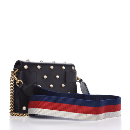 Gucci Nappa Pearl Studded Mini Queen Margaret Broadway Shoulder Bag Black 3 of 10