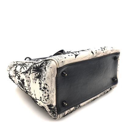 Christian Dior Calfskin Toile de Jouy Carnivora Medium Lady Dior White Black 4 of 9