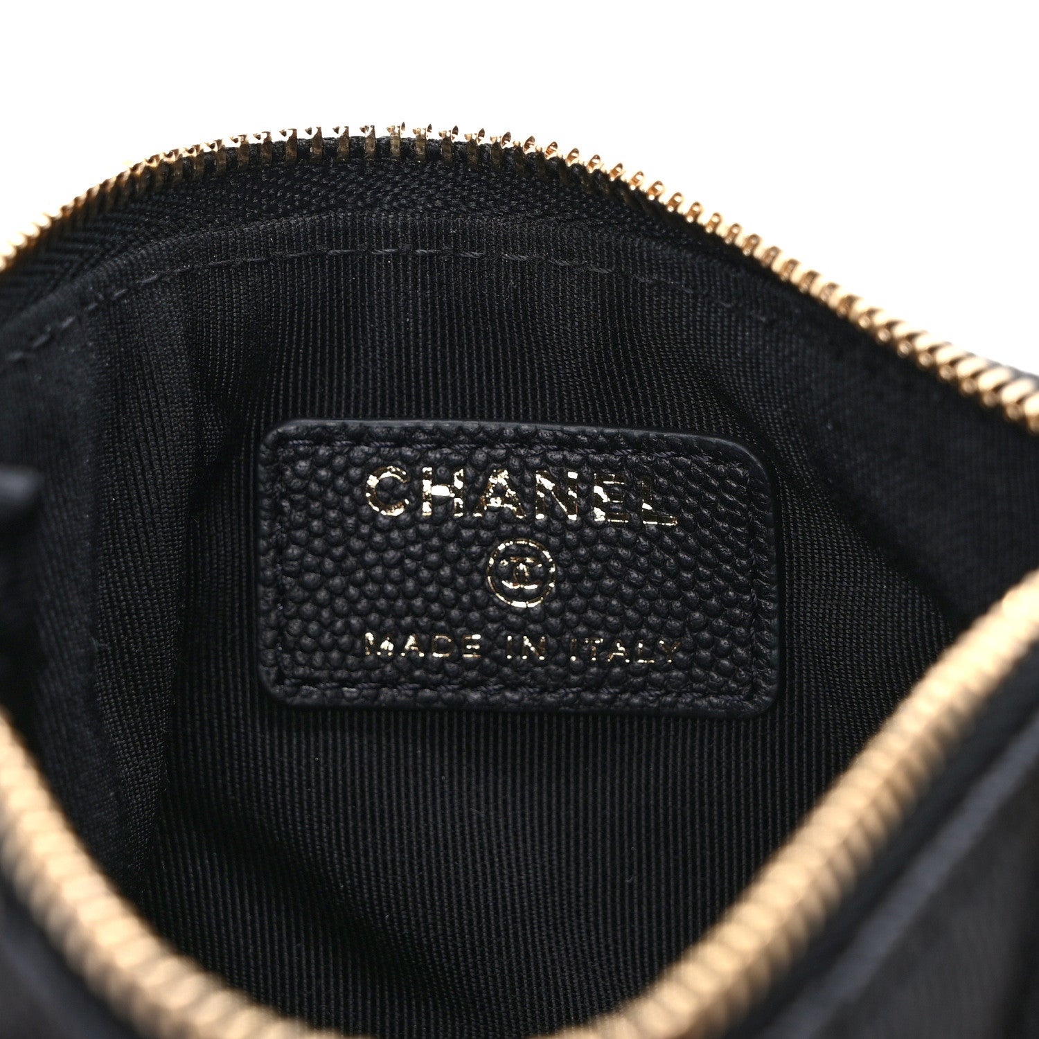 Chanel Caviar Chevron Quilted Small Ancient Greek Charms Cosmetic Case Black 6 of 7