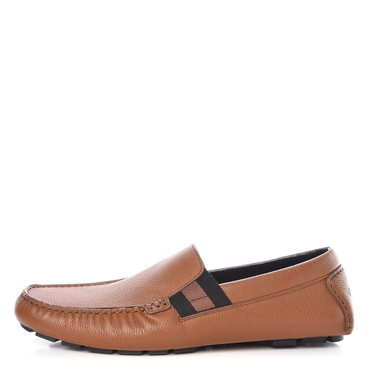 Calfskin Web Mens Driver Loafers 7 Brown