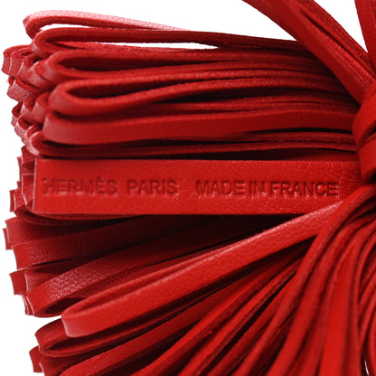 Hermes Lambskin Carmen Tassel Key Holder Rouge Indienne 3 of 4