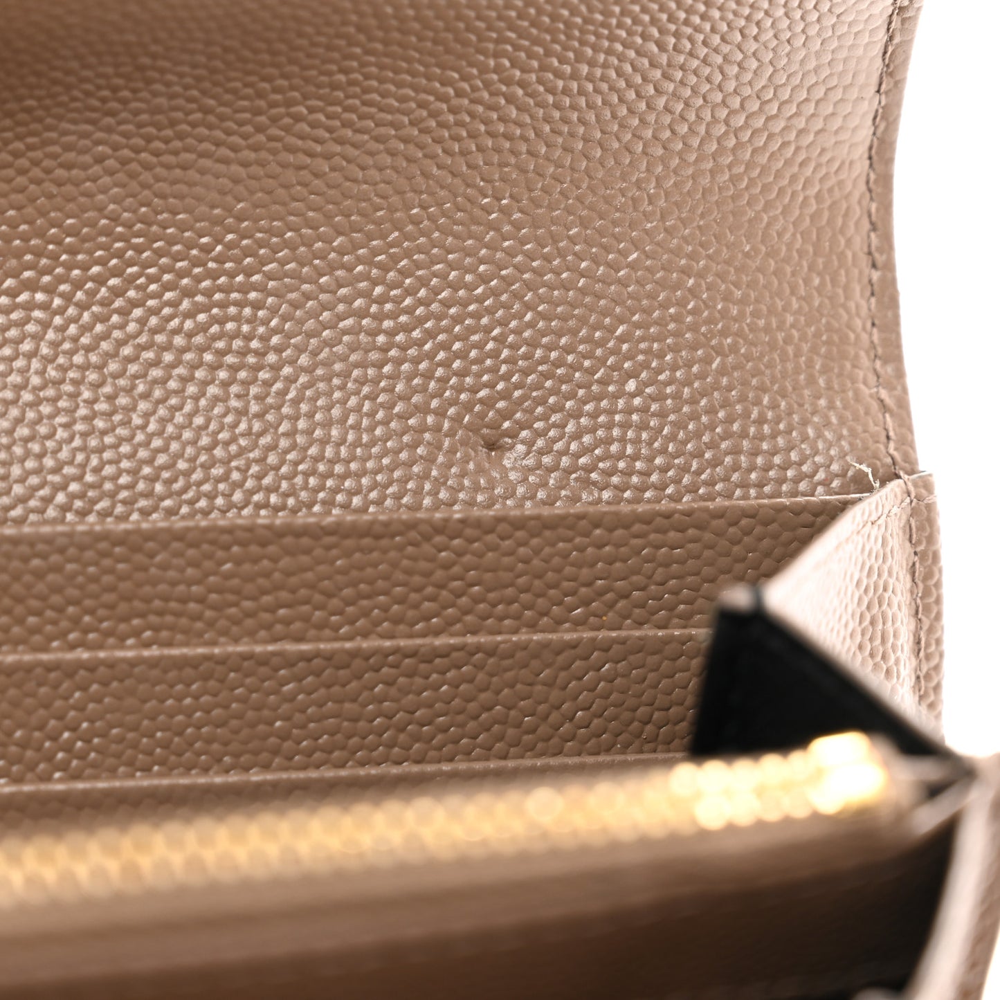 Grain De Poudre Matelasse Chevron Monogram Flap Wallet Taupe