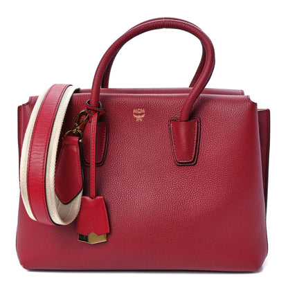 MCM Grained Calfskin Medium Milla Tote Ruby Red 1 of 13