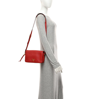 Prada Vitello Phenix Flap Crossbody Rosso 2 of 10
