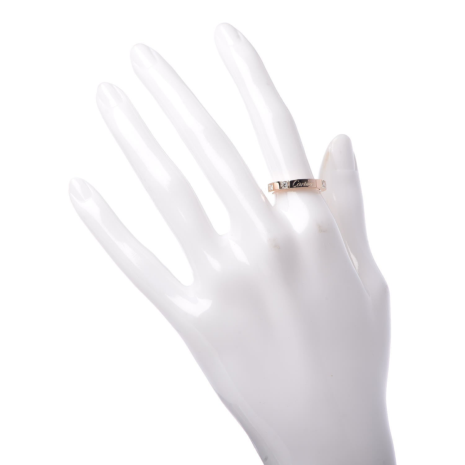 Cartier 18K Pink Gold Diamond Half Lanieres Ring 52 6 2 of 4